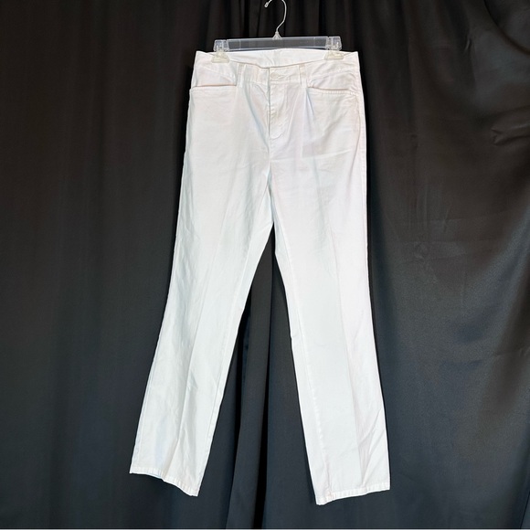 LL Bean Pants Sz 6 Reg Straight Leg White Casual Classic Pockets Preppy Office - Picture 1 of 12